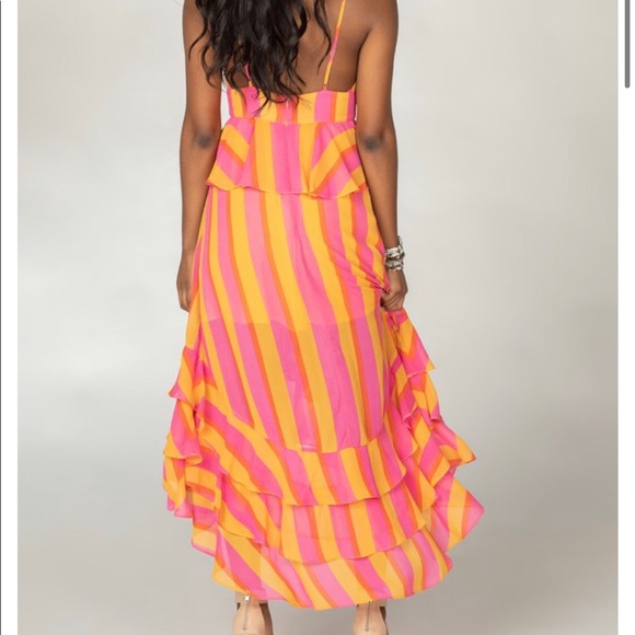 GEORGIA RUFFLED TIERED SLEEVELESS HIGH-LOW DRESS - Picture 3 of 7